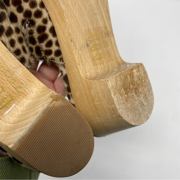 Madewell Womens The Ruby Clog in Dotted Calf Hair 7.5 Wooden Soles Slip On MA526 - Picture 9 of 11